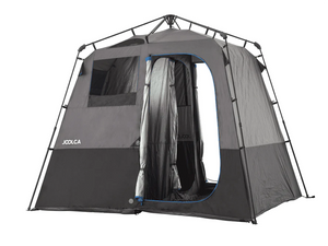 ENSUITE Triple Automatic three-room shower tent  ENSUITE Triple shower tent is a bit like a ship in a bottle – it looks impossible, but it pops up in seconds!  What emerges is a three-room en suite – toilet, shower, and dry changeroom – complete with windows, skylights, drainage, ventilation, valuables compartments, toiletries organizers, plumbing ports, and interior towel lines