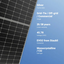 Load image into Gallery viewer, SilfabSolar-500W Solar Panel 132 Cell SIL-500-HM
