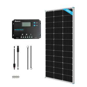 The Starter Kit will produce an average of 500Wh of electricity per day (Based on 5 hours of direct sunlight condition). The Cell Efficiency can reach 22%. The bypass diode can ensure the panel has an excellent performance in a low-light environment and the TPT back sheet dissipates excess heat to ensure smooth output performance.