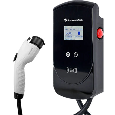 PRIMECOMTECH50 Amp Level 2 Adjustable EV Charger   Revolutionize your EV charging experience with our cutting-edge 50 Amp Level 2 Adjustable EV Charger. Say goodbye to the waiting game and hello to lightning-fast charging.