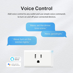 Kasa Smart-Plug HS103P2, Smart Home Wi-Fi Outlet Works with Alexa, Echo, Google Home & IFTTT, No Hub Required, Remote Control,15 Amp,UL Certified, 2-Pack White