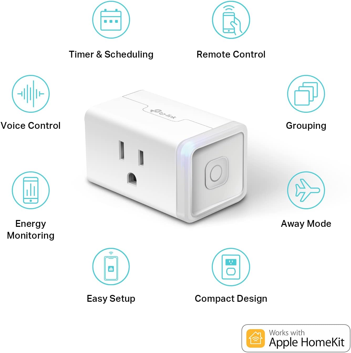 Smart WiFi Mini Plug Outlet, Works with Alexa and Google Home, Voice  Control, App Remote Control anywhere, No Hub Needed, UL certified