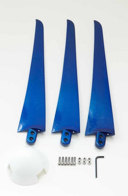 Replacement blade kit for Primus Air Breeze and Air 40 turbines. These blades are an upgrade option for Air Breeze and Air 40 turbines. This blade set is constructed of carbon fiber making it both stronger and quieter at higher wind speeds. Includes set of (3) blades plus hardware, adaptor hub and nose cone.