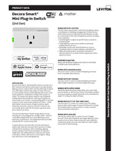 Cargar imagen en el visor de la galería, Leviton-Decora Smart Wi-Fi Mini Plug-In Switch (2nd Gen), D215P-2RW

