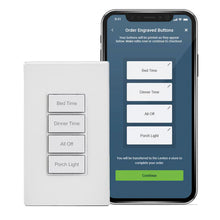 Load image into Gallery viewer, The Leviton Decora Smart Wi-Fi 2nd Generation Scene Controller Switch makes it easier than ever to control lights and other connected devices with the touch of a button. Simply replace your existing light switch to get both a smart switch and gain three extra scene buttons. The Scene Controller Switch can be paired with the My Leviton app and Decora Smart Wi-Fi devices to create a wireless home lighting control system. 
