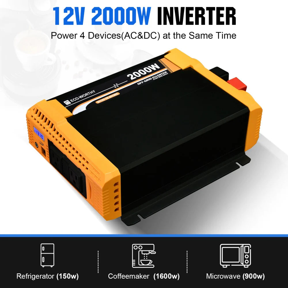 ECO-WORTHY All-in-one Solar Hybrid Charger Inverter Built in 3000W 24V Pure  Sine Wave Power Inverter and 60A MPPT Solar Controller for Off-Grid System