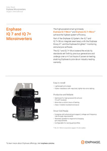 ENPHASE Energy-IQ7PLUS-72-M-US, Mc4 DC Inputs, Micro-Inverter, 295W, 240Vac
