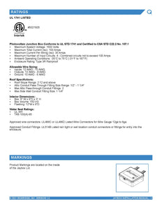 Quick Mount-PV QM-JBX-RF02-B1 JayBox™Junction Box Roof Mount for Comp Shingle Roofs Black Finish Version 2