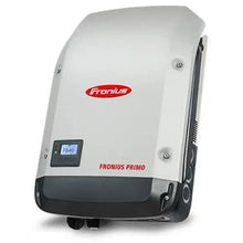 Load image into Gallery viewer,  With power categories ranging from 3.8 kW to 15.0 kW, the transformerless Fronius Primo is the ideal compact single-phase inverter for residential applications. The sleek design is equipped with the SnapINverter hinge mounting system which allows for lightweight, secure and convenient installation.
