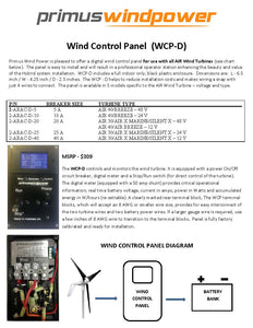 PRIMUS WINDPOWER-2-ARAC-D-25 Digital Wind Control Panel Rated for 25 Amps