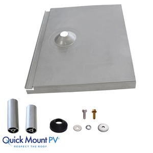 Quick Mount-PV QMTR-F3.25 A-Flat Tile Flashing with 3.25" Post - Tile Replacement Mount - Box of 12