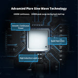 Cargar imagen en el visor de la galería, Renogy-1000W 12V Pure Sine Wave Inverter with Power Saving Mode (New Edition)
