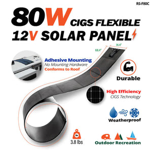 RichSolar-Flexible Solar Panels -MEGA 80 Watt CIGS Flexible Solar Panel