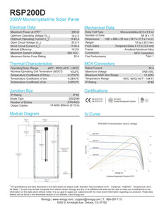 Renogy-200 Watt 12 Volt Monocrystalline Solar Panel