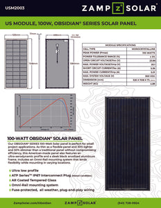 Zamp solar-Keystone RV OBSIDIAN® SERIES 100-Watt Portable Kit - Regulated