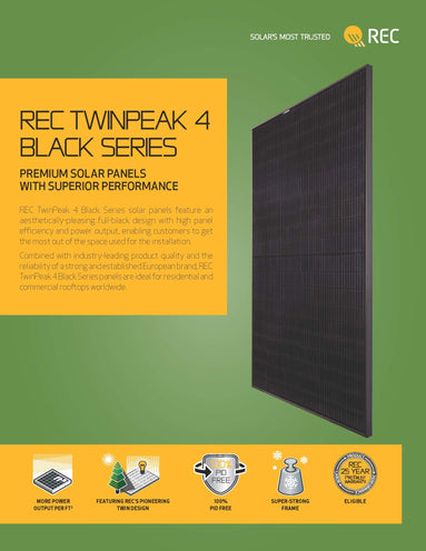 REC Solar-REC 365W Solar Panel 120 cell REC365TP4 BLACK