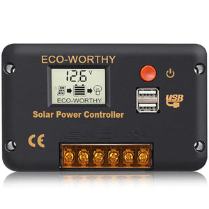 Eco-Worthy-30A PWM LCD Display Solar Charge Controller Regulator with USB Port 12V/24V Autoswitch