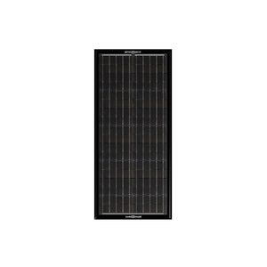 Perfect for overland projects and rigs, our OBSIDIAN® SERIES 45-Watt panel works with any kind of 12-Volt battery. As thin as a flexible panel and 30% lighter than a traditional panel without compromising efficiency, this American-made panel also features an ultra-aerodynamic profile and a sleek black anodized aluminum frame.