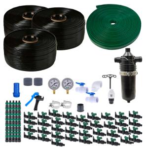 This kit is designed to provide irrigation for up to one acre. Kit includes a large T filter with 2