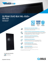 Load image into Gallery viewer, QCells solar panels-395W Solar Panel 132 cells Q.Peak Duo BLK ML-G10.a 395
