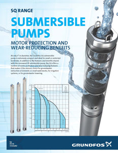 GRUNDFOS Pumps-96160140, Model 10SQ05-160, SQ Series, 3" Submersible Well Pump, 1/2 HP, 240 Volts, 1 Phase, 3 Stages