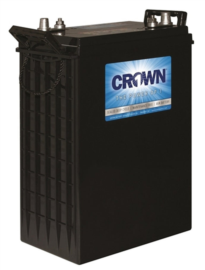  6CRV330 (Crown 6CRV330 AGM Battery, Group L16 6V 330AH)    The Crown 6CRV330 Battery is a high-powered, quality battery, designed for deep cycle use in remote and mobile applications. Best suited for marine, RV and back up power systems, as well as commonly used in off-grid homes. 