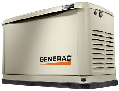 Generac'sG-Force 400 Series 460cc single-cylinder engine. It is a pressure-lubricated engine capable of handling rough use. The power it produces is more reliable and it requires less routine maintenance than any competitive engine. An air-cooled gas engine that runs on various speeds using the G-Flex variable speed technology. The generator produces 9000 watts on natural gas and 10kW on LP. The fuel tank stores 1.1 quarts (1.03 liters) of oil.