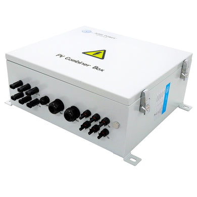 The AIMS Power Solar Array Combiner Box provides a convenient solution for large PV solar array installations. The Combiner Box is exactly that… a box that serves as a central location for multiple input to a single output load. At 10KW/20KW output and 200Vdc input, this pre-wired box, with MC4 input and output connectors and a NEMA waterproof case is a must have for off-grid and grid tied systems.