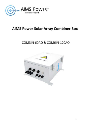 AIMS power-Solar Array Combiner Box 120A 200Vdc 6 String - 20KW Prewired