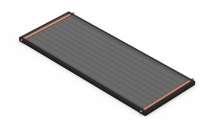 SunEarth Inc. Empire EP-32 solar collector panel for domestic hot water applications featuring all copper absorber with selective paint surface.