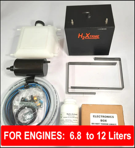 LARGE H2XTRME HHO KIT for all engine sizes: ranging from 6.8 LITERS TO 12.0 LITERS  This BRAND NEW LARGE sized H2XTRME HHO Generator is the most advanced on demand hydrogen generator available today with so many internal innovations that we have filed new patents pending. This H2XTRME series generator is designed for all LARGE sized Cars and Trucks with engines from 6.8 liters to 12.0 liters. .