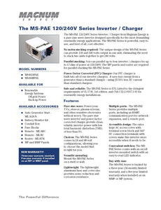 20. MAGNUM-MS4448PAE 4400 Watt, 48V, Parallel Inverter/60 Amp PFC Charger/120V/240V Input/Output