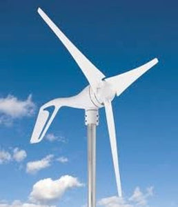 Primus Wind Power AIR Breeze model 1-ARBM-15-12 wind generator is for land or marine use and designed to work in medium to high wind environments. The body is constructed of permanent mold cast aluminum with corrosion resistant paint and the three blades are made of carbon-molded composite.