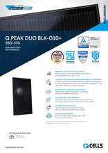 Load image into Gallery viewer, QCells solar panel-365W Solar Panel 120 Cell 365QPDG10+ BK
