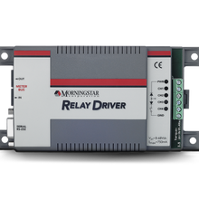 Cargar imagen en el visor de la galería, Morningstar RD-1 Relay Driver, The Relay Driver is a module that performs high level system control functions such as monitoring voltage levels, managing load and starting generator. The product operates four separate relay driver outputs by reading digital data inputs from Morningstar’s TriStar controller or by measuring battery voltage when used with other controllers.
