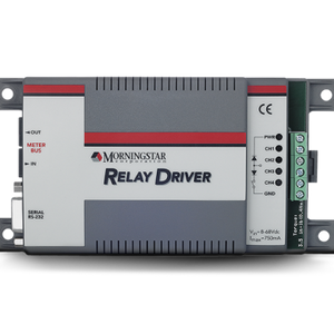 Morningstar RD-1 Relay Driver, The Relay Driver is a module that performs high level system control functions such as monitoring voltage levels, managing load and starting generator. The product operates four separate relay driver outputs by reading digital data inputs from Morningstar’s TriStar controller or by measuring battery voltage when used with other controllers.