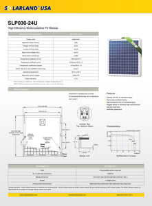 SOLARLAND-SLP030-24U Multicrystalline 30 Watt 24 Volt Solar Panele