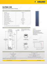 Load image into Gallery viewer, SOLARLAND-SLP080-12M Multicrystalline 80 Watt 12 Volt Solar Panel
