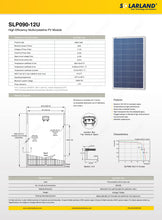 Load image into Gallery viewer, SOLARLAND-SLP090-12U Multicrystalline 90 Watt 12 Volt Solar Panel
