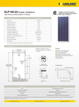 Cargar imagen en el visor de la galería, SOLARLAND-SLP140-24 Multicrystalline 140 Watt 24 Volt Solar Panel Class 1 Division 2
