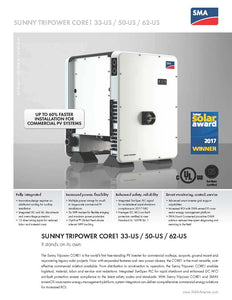 SMA-Sunny Tripower CORE1 50-US Three Phase Solar Inverter-6 MPPT-480V (SKU Part Number 03-50-1000-2-41)