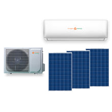 Cargar imagen en el visor de la galería, Your air conditioner needs the most power when the sun is shining, a coincidence you can take advantage of with our ACDC18C solar air conditioner. It can keep an indoor area cool during the day for free, or for just pennies, at times when solar power is not sufficient to carry 100% of the load. Use this system to cool a small area or to augment a larger system
