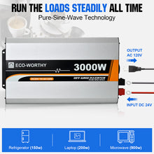 Load image into Gallery viewer, Eco-Worthy Solar-3000W Off Grid Pure Sine Wave Inverter 24V to 110V
