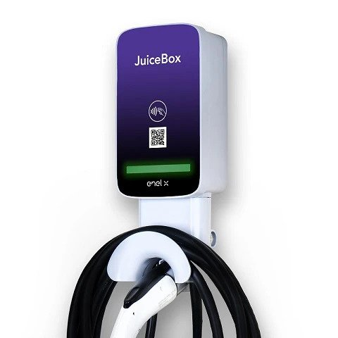 JUICEBOX-JuiceBox 48 WiFi-enabled 48-amp smart EV charging station (Level 2 EVSE) with 25-foot cable & integrated cable management, hardwired installation
