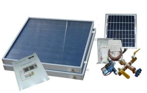Our Standard Solar Water Heating Kit comes with all the parts needed to install your solar water heater system on your house or cabin. As with all our systems, they connect directly to your existing water heater and don't interfere with existing source of heat (gas or electric). This way you can enjoy hot water even during long cloudy periods. Using our SW-38 Solar Water Heater panels you can simply thread the panels together. No more external connection pipes for multi panel installations!
