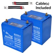 Cargar imagen en el visor de la galería, Fullriver deep cycle battery bank includes (2) of the DC250-6 batteries with an interconnect cable for a total capacity of 250 amp hours at 12 volts, or 3,000 watt hours.
