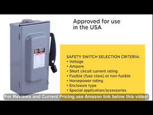 Load and play video in Gallery viewer, SQUARE D Electric-Fusible Single Throw Safety Switch, Heavy Duty, 600V AC, 3PST, 600 A
