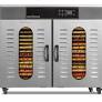 Premium Commercial Dehydrators, 2-zone digital dehydrator is built entirely of stainless steel and intended for continued commercial use. You can dehydrate your food at industrial speeds with our high-efficiency forced air convection system and (32) 16