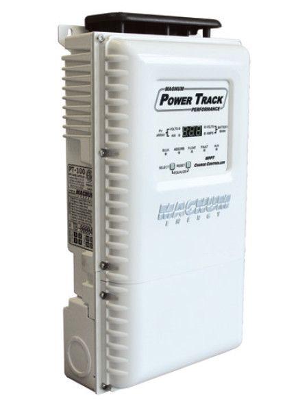 The PT-100 is a Maximum Power Point Tracker (MPPT) charge controller designed to harvest the maximum available energy from the PV array and deliver it to the batteries. The PT-100’s MPPT algorithm finds the maximum power point of the array and operates at this point while regulating the output current and battery voltage to fully charge the battery.