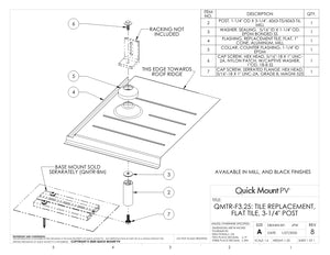 Quick Mount-PV QMUTM A-MILL QBase Universal Tile Mount - Box of 12